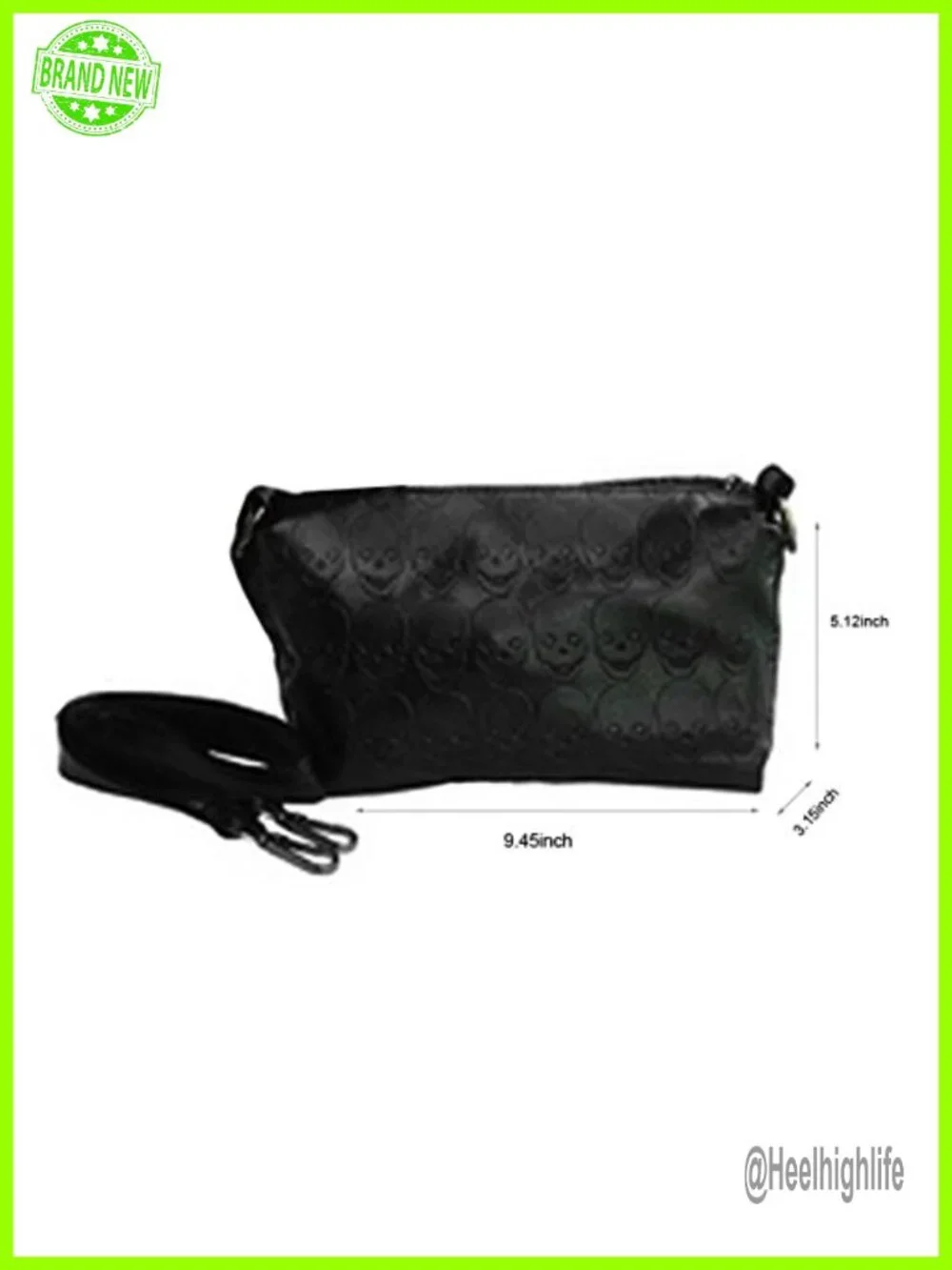 Vintage Gothic Skull Print PU Leather Hobo Tote Shoulder Bag with Chain Strap